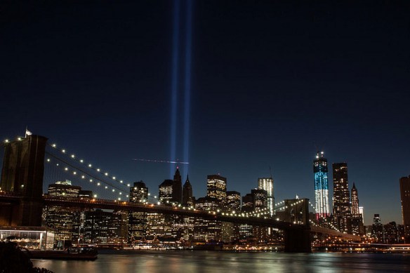 Twin Towers laser memorial