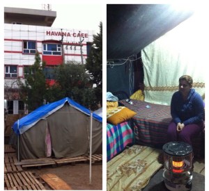 Makeshift refugee tent life in Northern Iraq